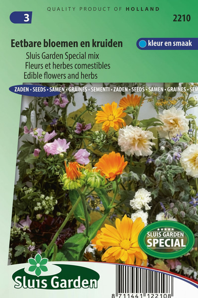 Mengsel eetbare bloemen kruiden