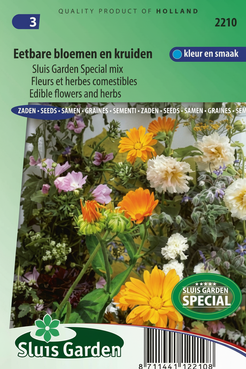 Mengsel eetbare bloemen kruiden