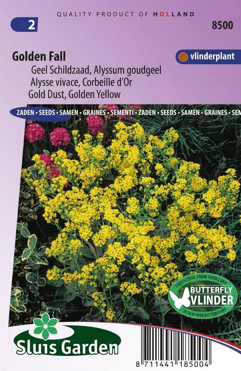 Zakje zaden voor Geel Schildzaad of 'Golden Fall'.