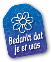 LABEL Bedankt dat je er was" (blauw)"