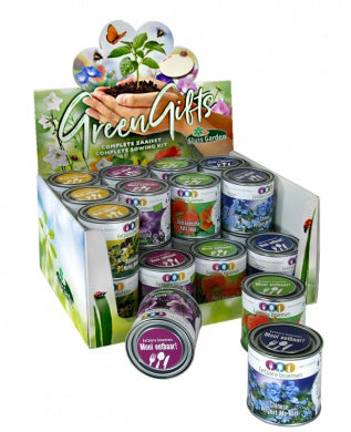 Eetbare bloemen in blik showdoos 24x