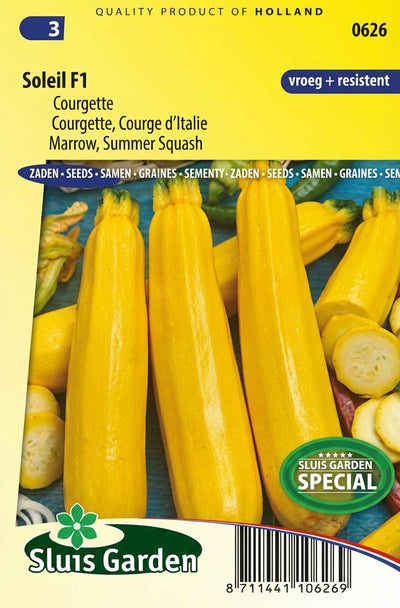 Zakje courgettezaden van Sluis Garden.