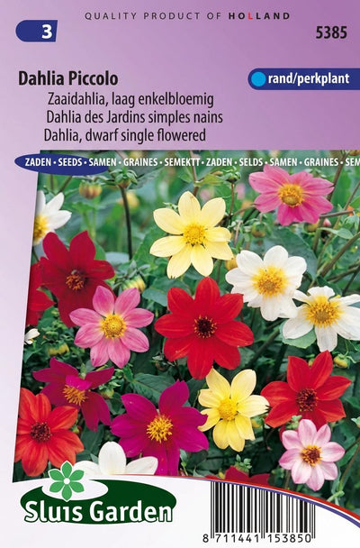 Een zakje zaaidahlia-zaden van Sluis Garden.