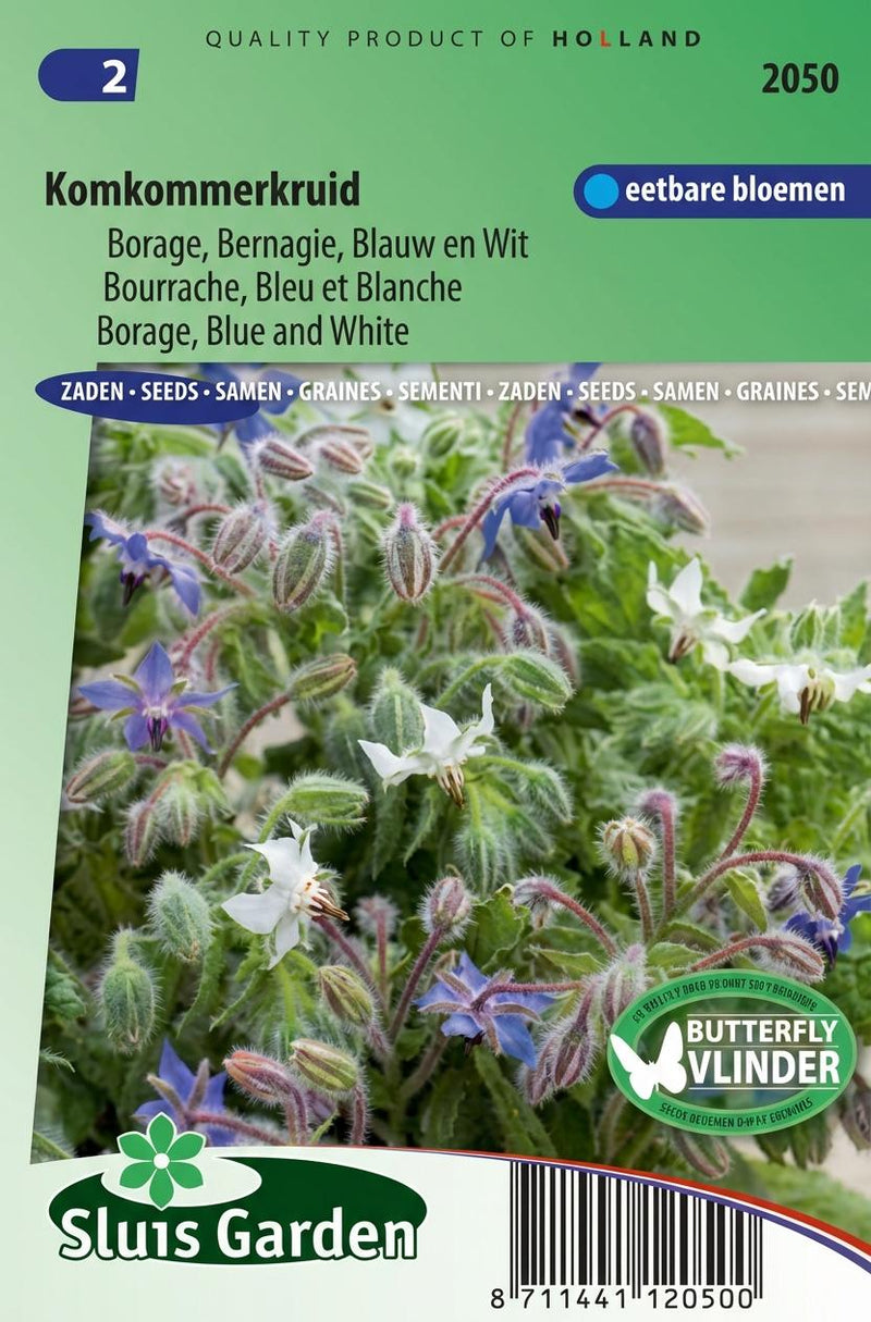 Komkommerkruid, Borage Blauw en wit