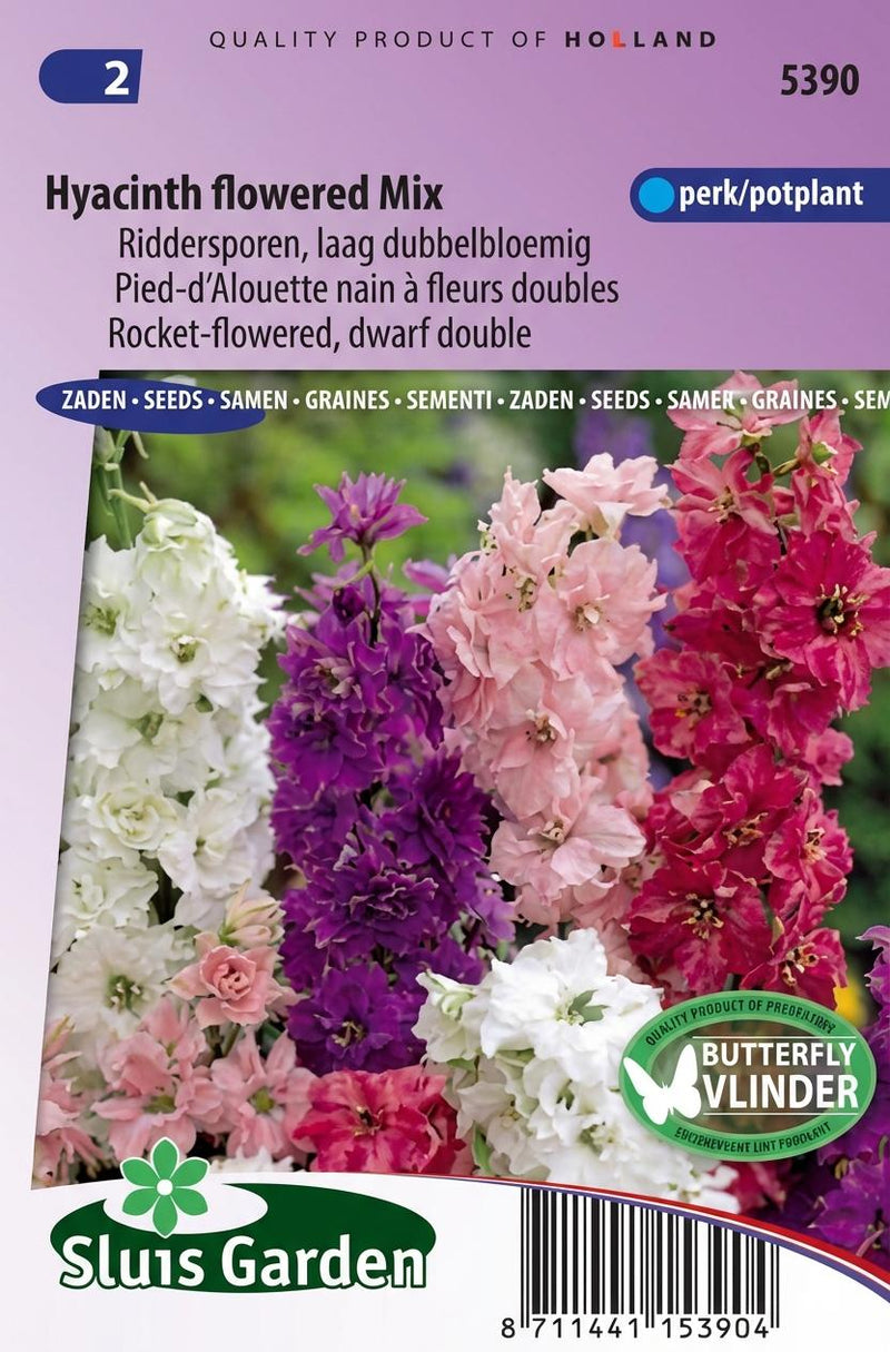 Ridderspoor Hyacinth bloemige Mix (Delphinium)