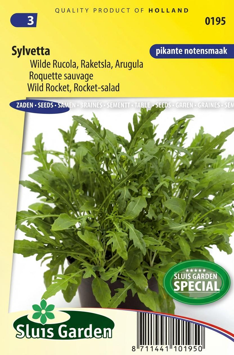 Zakje zaden voor wilde rucola van Sluis Garden.