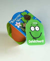 Terracotta klavertje vier met label GEFELICITEERD!